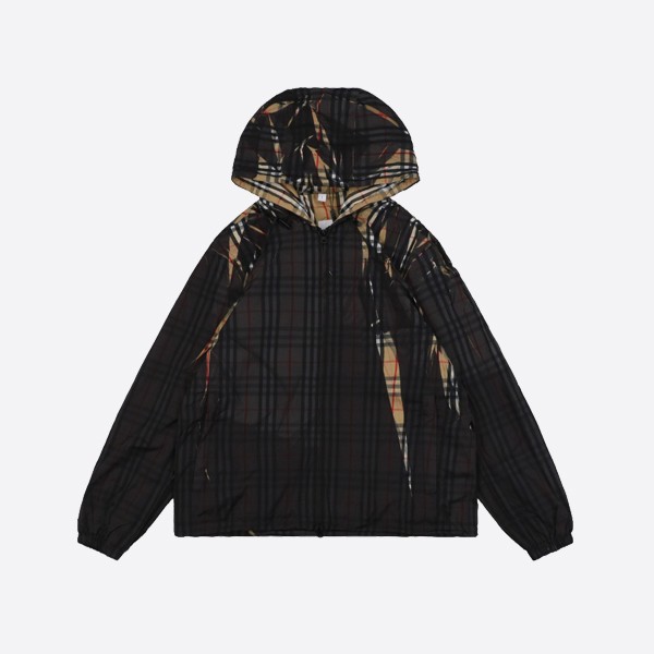 Burberry mixed check hooded jacket
