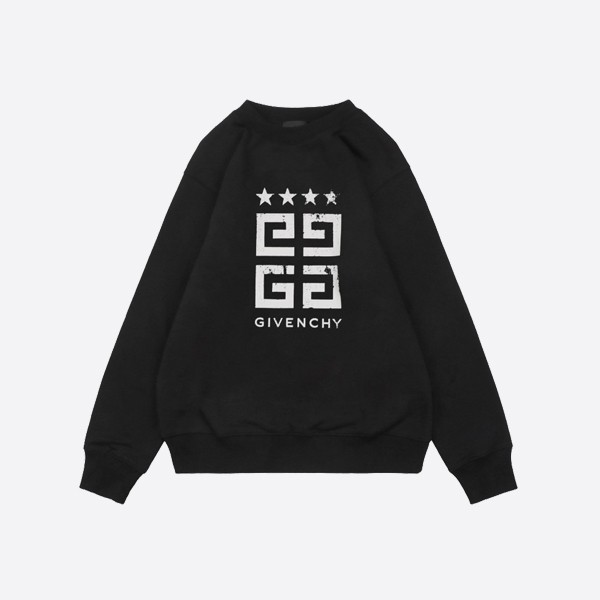 Givenchy Mottled 4G Pentagram Print Crew Neck Sweatshirt