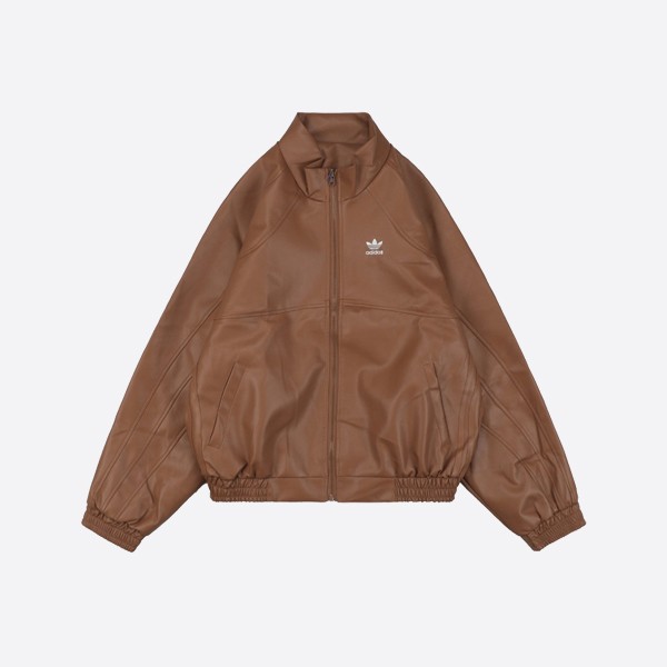 Adidas small logo leather jacket