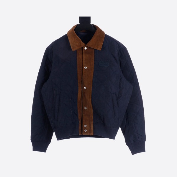 Dior Corduroy Cannage Embroidered Bomber Jacket