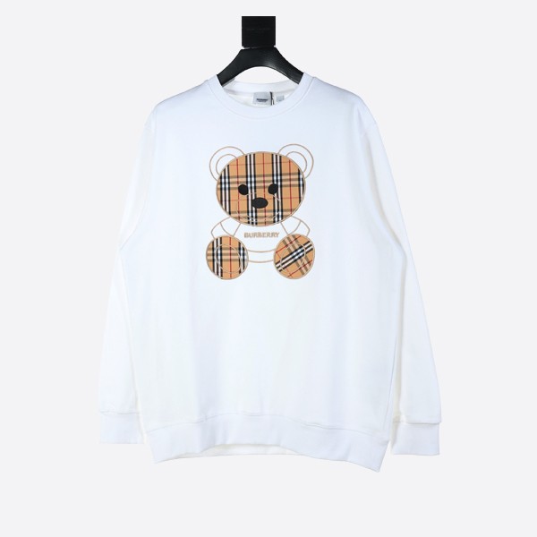 Burberry Embroidered Bear Crewneck Sweatshirt in White