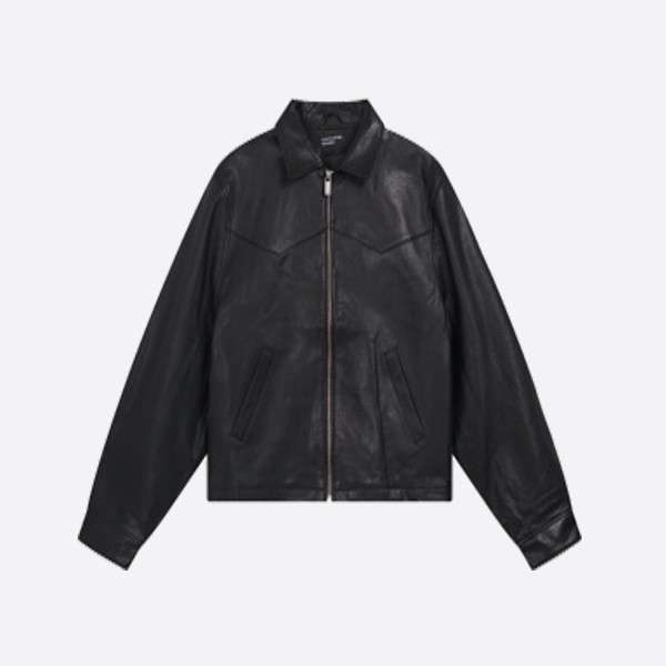 ERD Smooth Zipper Leather Jacket