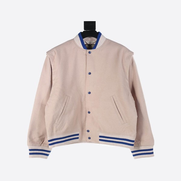Gucci 24Fw Embroidered Monogram Detachable Sleeve Stadium Jacket