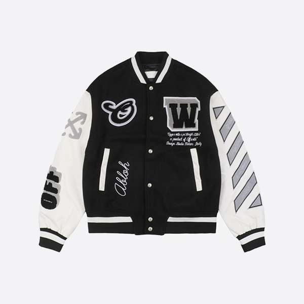 Off-White Virgil 23FW Double Letter Anchor Arrow Stadium Jacket