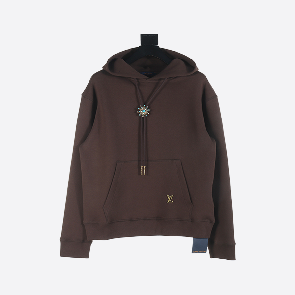 Louis Vuitton Turquoise Sunflower Drawstring Hooded Sweatshirt