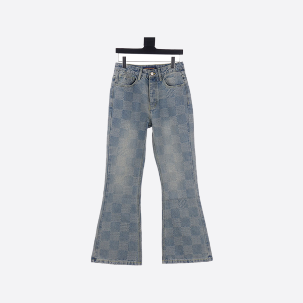 Louis Vuitton Checkerboard Flare Denim Pants
