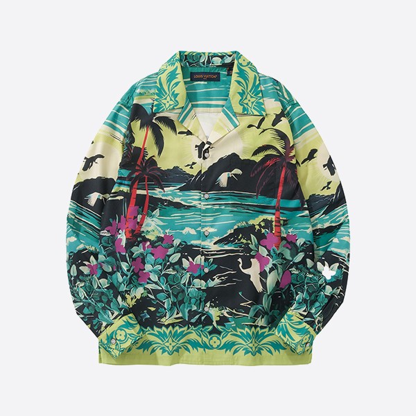 Louis Vuitton long-sleeved cotton shirt, green