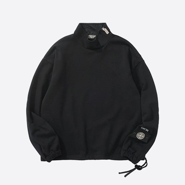 Dior x Stone Island cotton fleece sweater in black