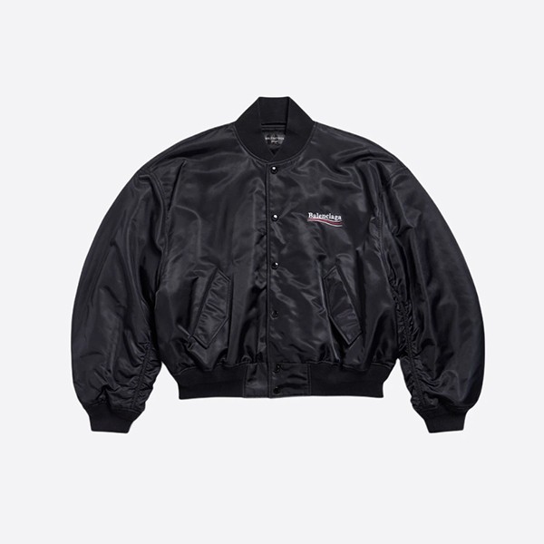 Balenciaga Political Campaign Varsity Jacket in Black