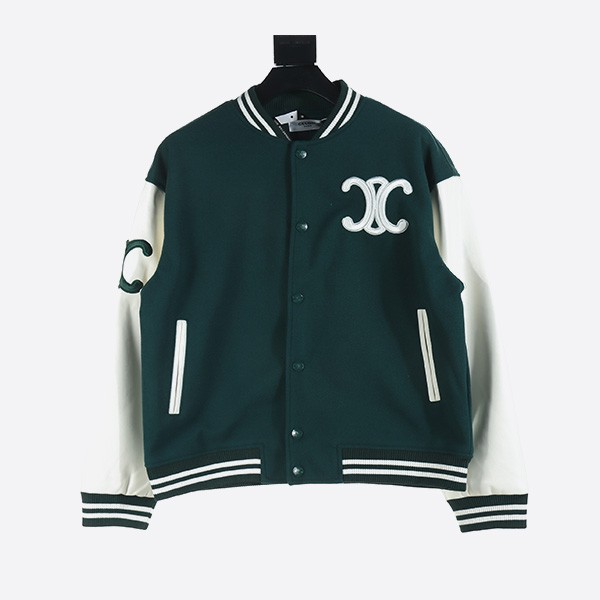 Celine Patchwork Embroidered Baseball Uniform Jacket