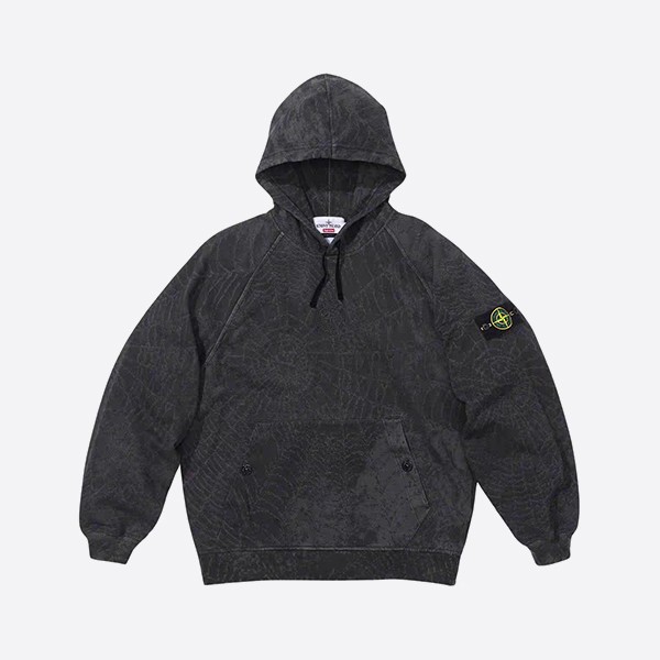 Supreme Stone Island Hooded Sweatshirt (FW23) Black