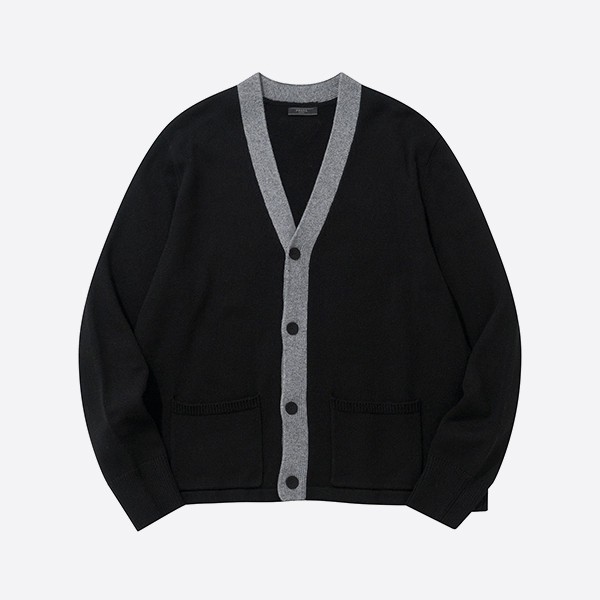 Prada wool V-neck cardigan black gray