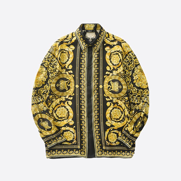 Versace Barocco Silk Shirt Gold
