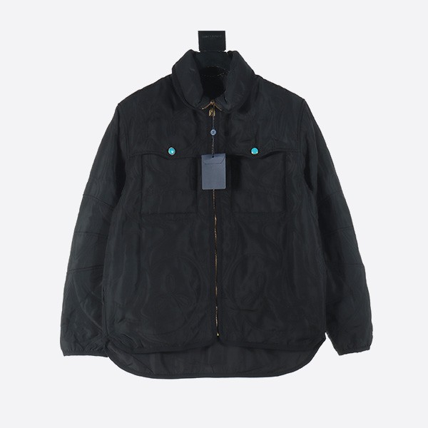 Louis Vuitton 2024Fw Turquoise Quilted Shirt-Style Padded Jacket