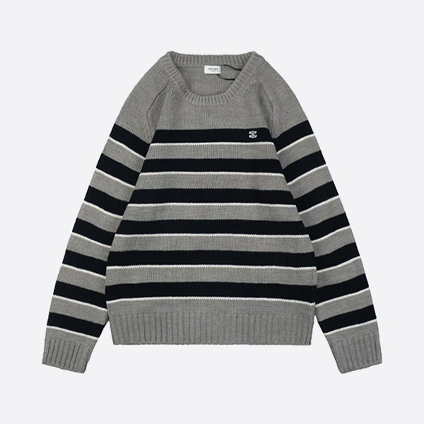 Celine 2024 Arc de Triomphe Color Block Stripe Crew Neck Sweater