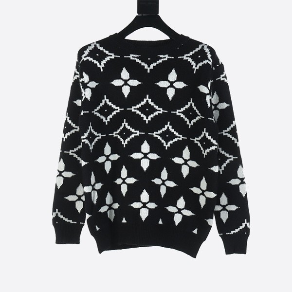 Louis Vuitton Presbyopia Print Double-Line Jacquard Crew Neck Sweater