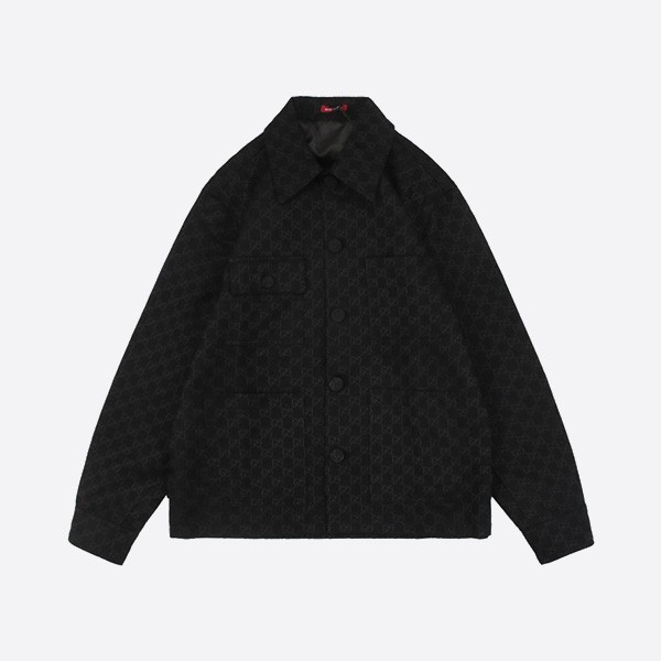 Gucci 24Fw Double G Jacquard 4-Pocket Jacket in Black