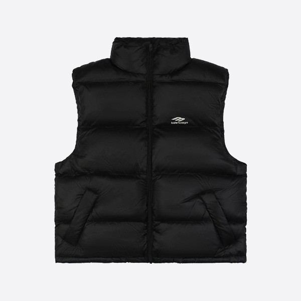Balanciaga 24Fw 3B Paris Lettering Ski Down Vest in Black