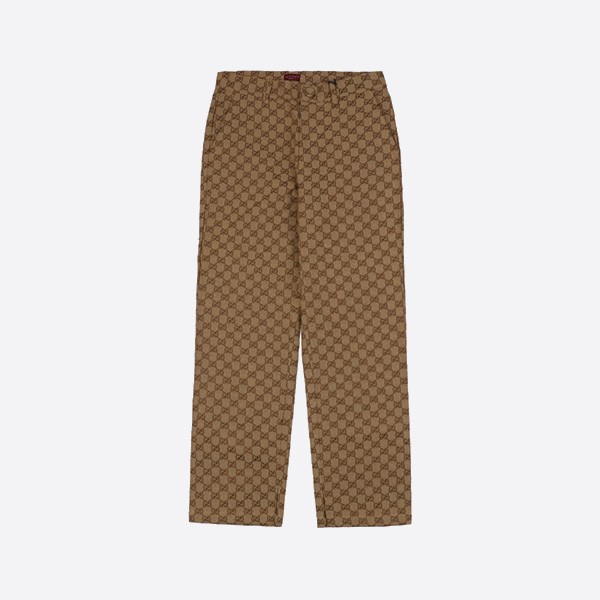 Gucci 24Fw Double G Jacquard Canvas Pants in Brown
