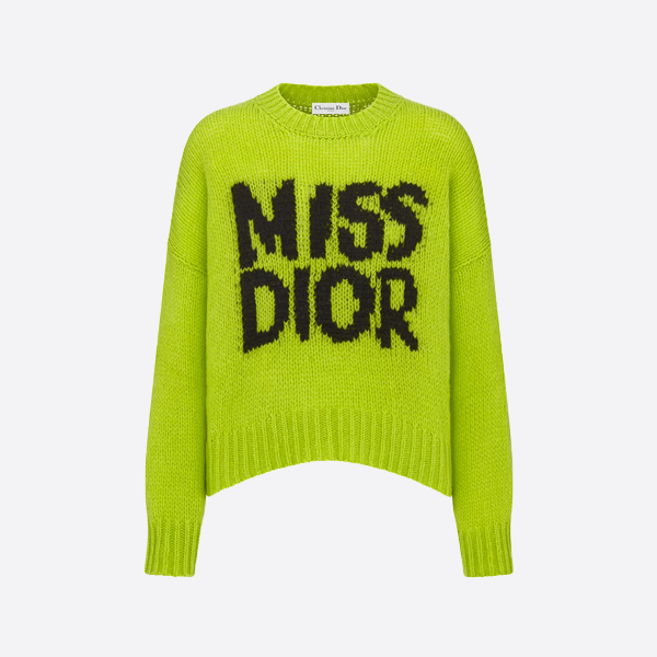 Dior Grass Green Capital Letter Loose Sweater 454S20AM103_X6891