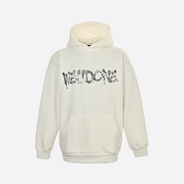 We11 Done 24Fw Metal Bone Print Hooded Sweatshirt