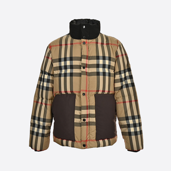 Burberry double-pocket checked down jacket