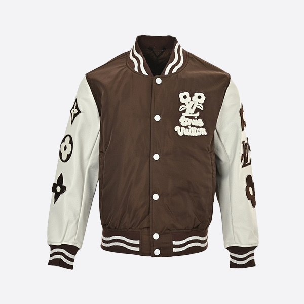 Louis Vuitton and Tyler Co-Branded Floral Terry Embroidered Baseball Jacket