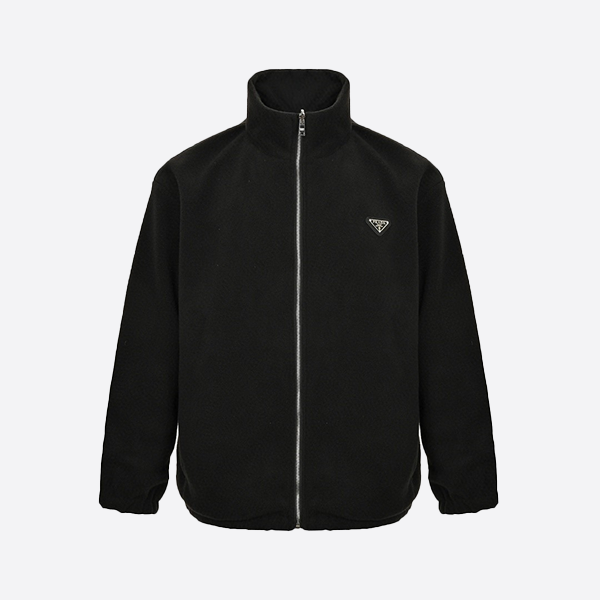 Prada Triangle Logo Polar Fleece Reversible Cotton Jacket
