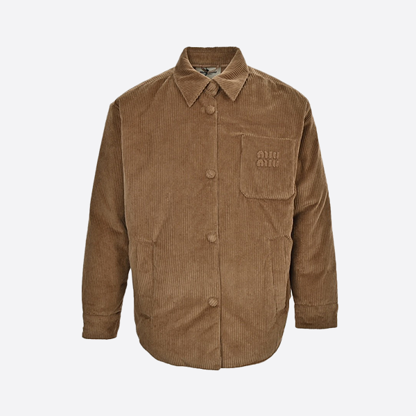 Miu Miu Patchwork Embroidered Corduroy Down Jacket