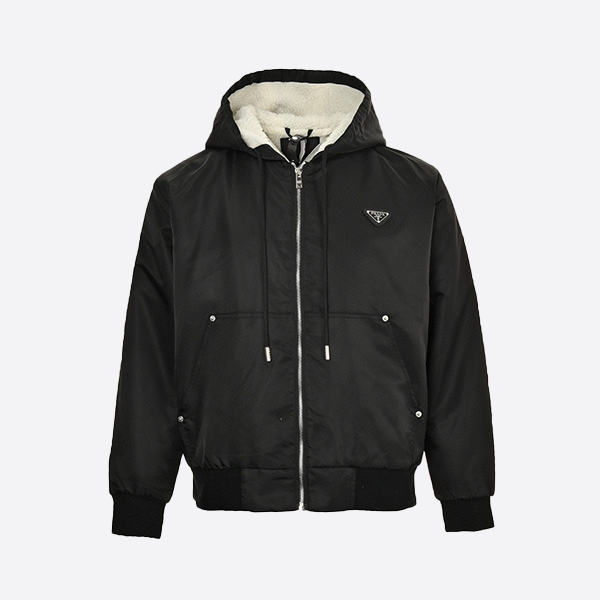 Prada lambswool hooded jacket