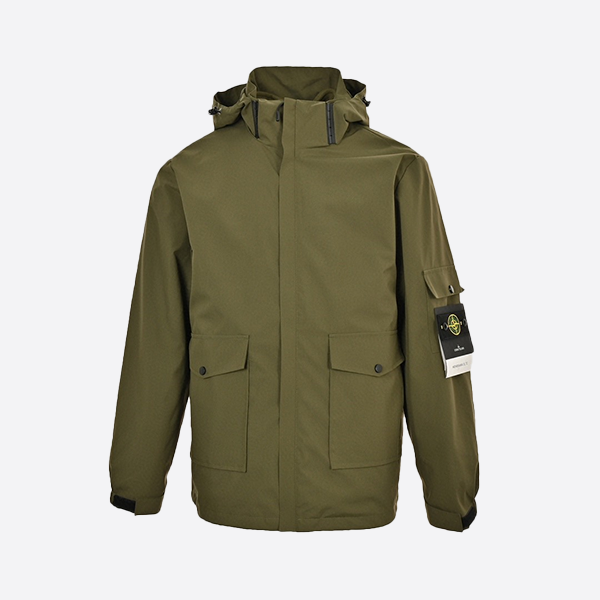 Stone Island Stand Collar Zipper Solid Color Logo 3-in-1 Jacket