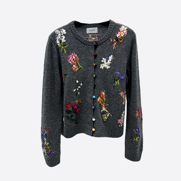 Erdos Velvet Rainbow Button Cashmere Cardigan