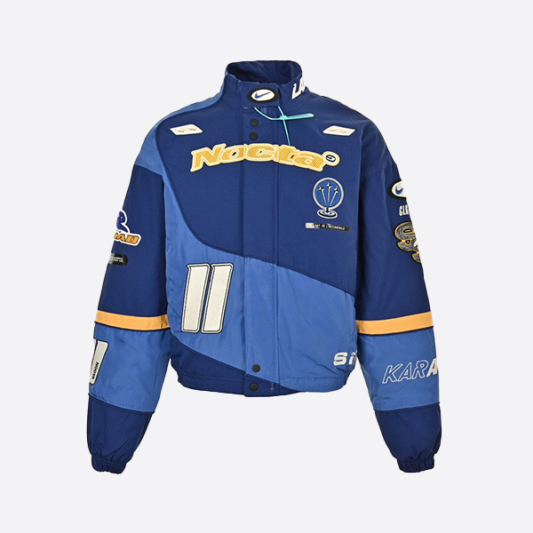 Nike & Knight Collaborative Model Multi-Logo Embroidered Motorcycle Cotton Jacket