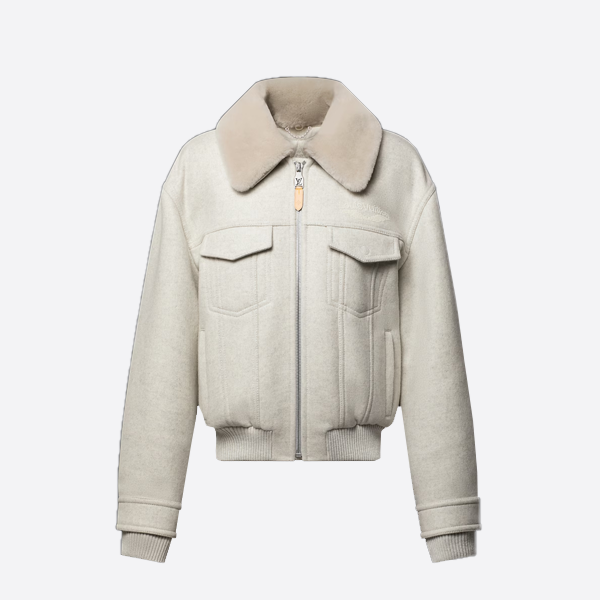 Louis Vuitton Sheepswool Tunic Jacket with Mouton Collar (1AGIRZ)