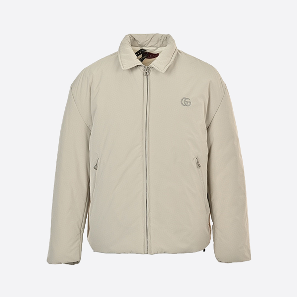 Gucci GG embroidered logo lapel padded jacket
