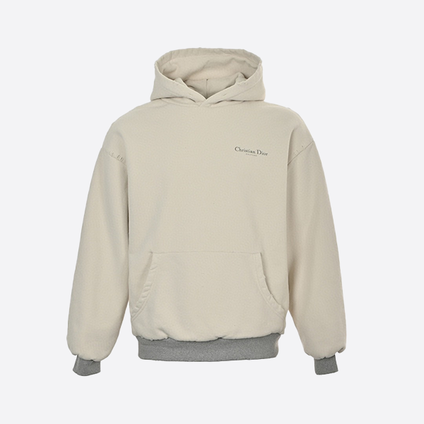 Dior classic frayed letter print double-layer hooded sweatshirt