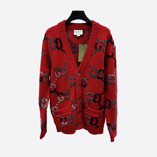 Gucci GG Intarsia V-neck knit cardigan