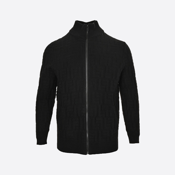 Fendi 24Fw FF Jacquard Zipper Cardigan Sweater