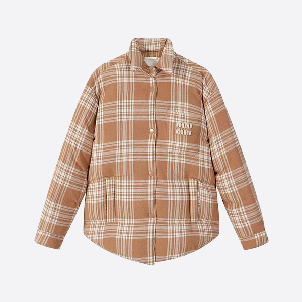 Miu Miu Check Jacquard Down Jacket
