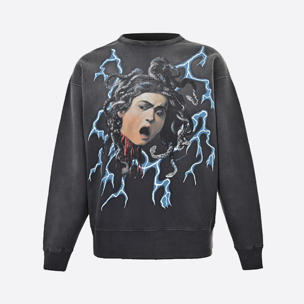 SAINT MICHAEL Medusa Hydra Print Crew Neck Sweatshirt