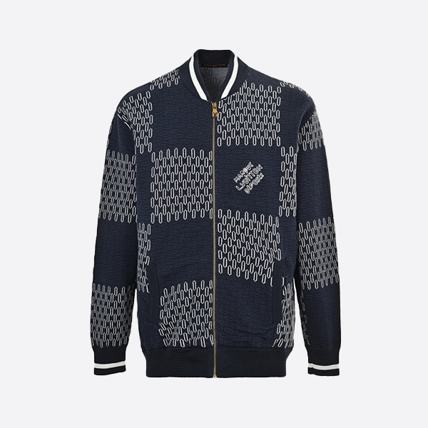 Louis Vuitton Check Baseball Collar Zip-Up Sweater Jacket