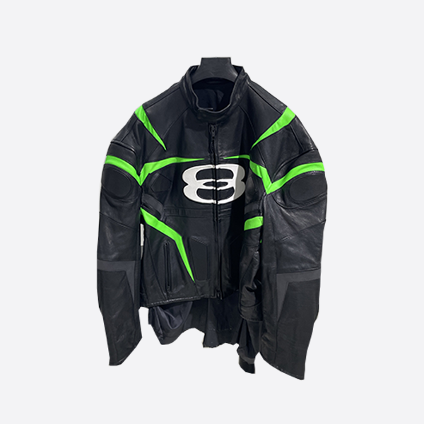 Balenciaga Biker Bomber Jacket Black Green