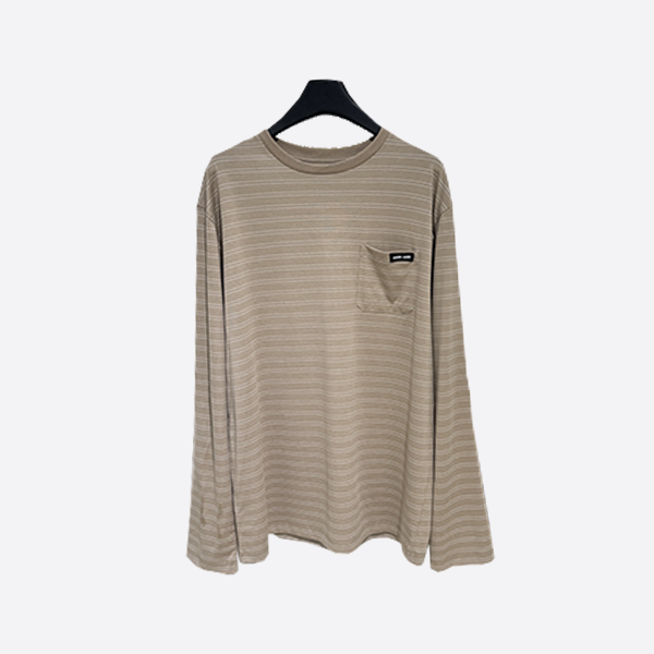 Miu Miu Striped Long Sleeve Cotton T-Shirt