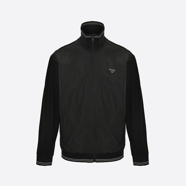 Prada 24FW Triangle Logo Stand Collar Zip-Up Jacket