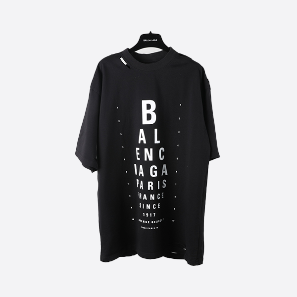 Balenciaga Eye Chart Bullet Screen Letter Short Sleeve