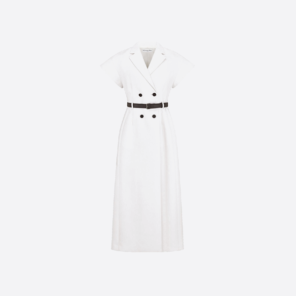 Dior white suit long dress