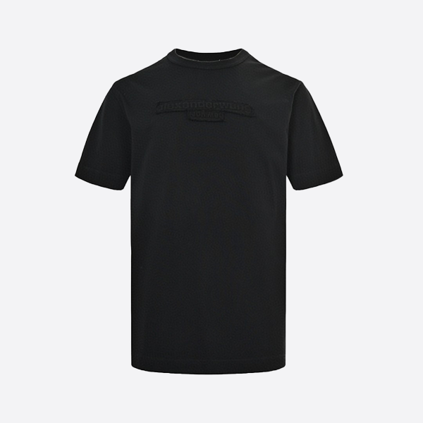 Alexander Wang 2025 Spring/Summer Embossed Letter Appliqué Short Sleeve Black