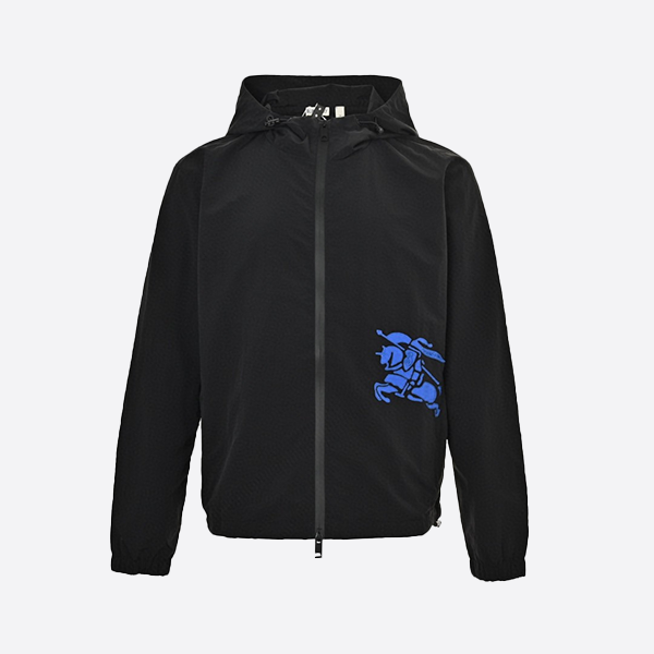 Burberry Woven Warhorse Zip-Up Jacket in Black