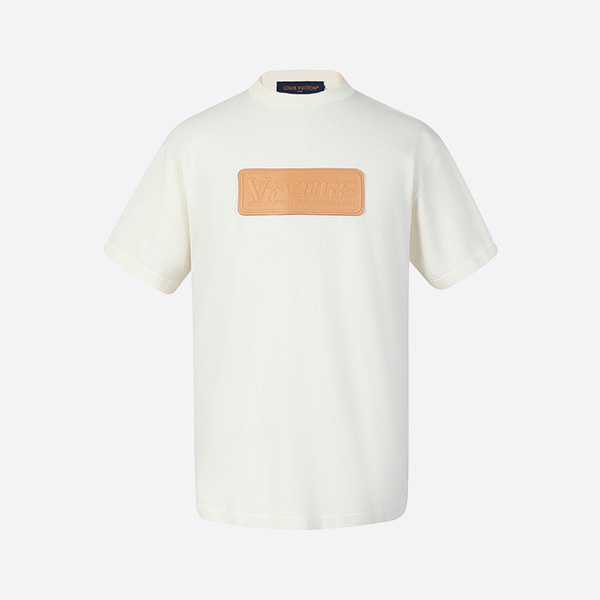 Louis Vuitton VVN Patch Short Sleeve Cotton Crew Neck White