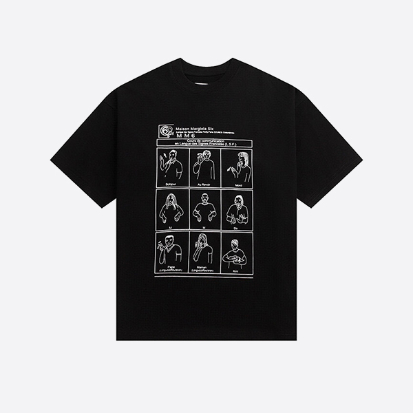 MM6 Maison Margiela Sign Language T-Shirt in Black